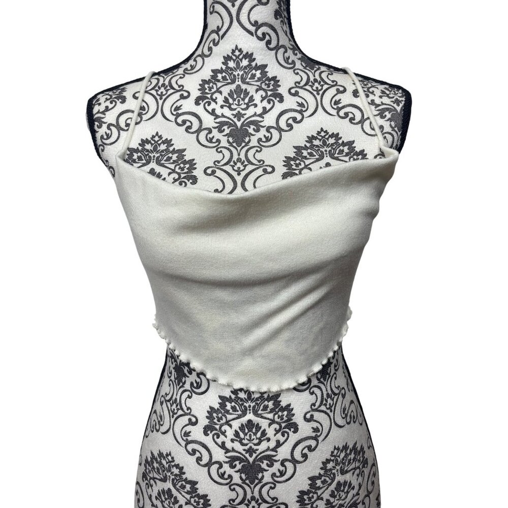 Urban Outfitters S White Cowl Neck Crop Top With Spaghetti Straps Y2K